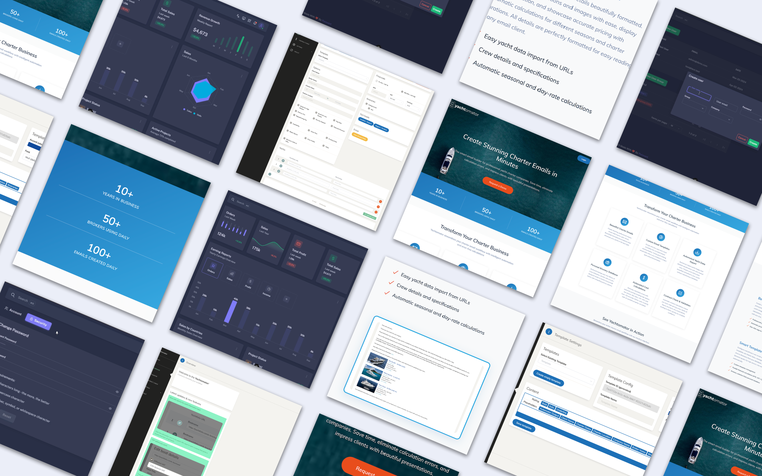 Yachtomator product screens