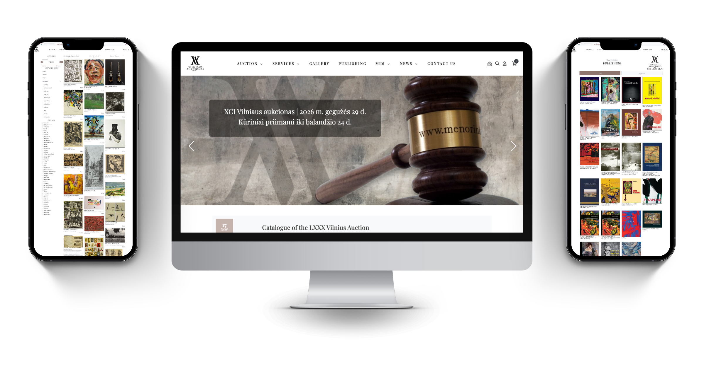 Menorika on desktop and mobile screens
