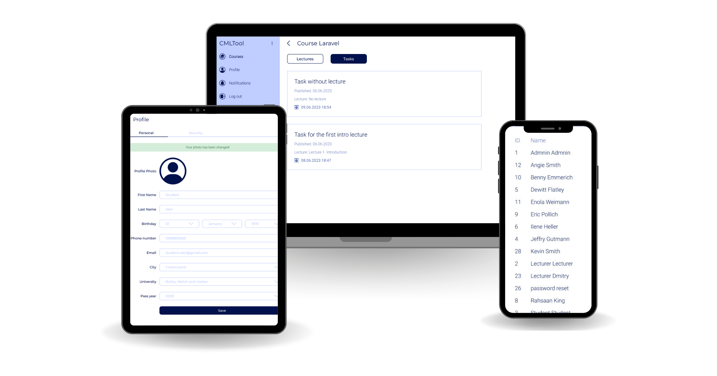 CLM on desktop and mobile screens