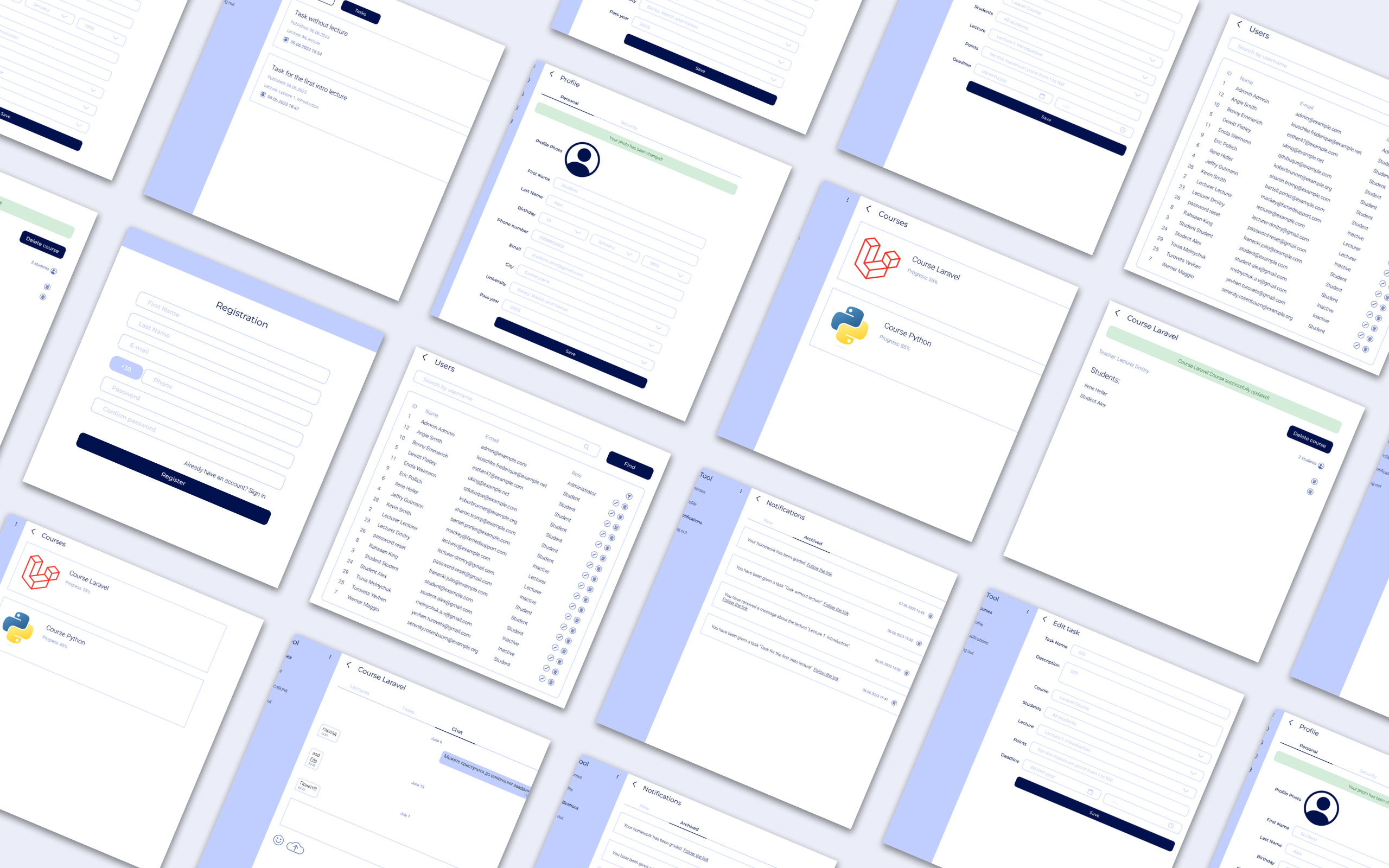 CLM product screens